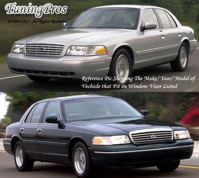 Juego De 4 Deflectores De Viento JDM Para Ventanas – Ford Crown Victoria 1998-2011, Color Humo Oscuro, Adhesivos