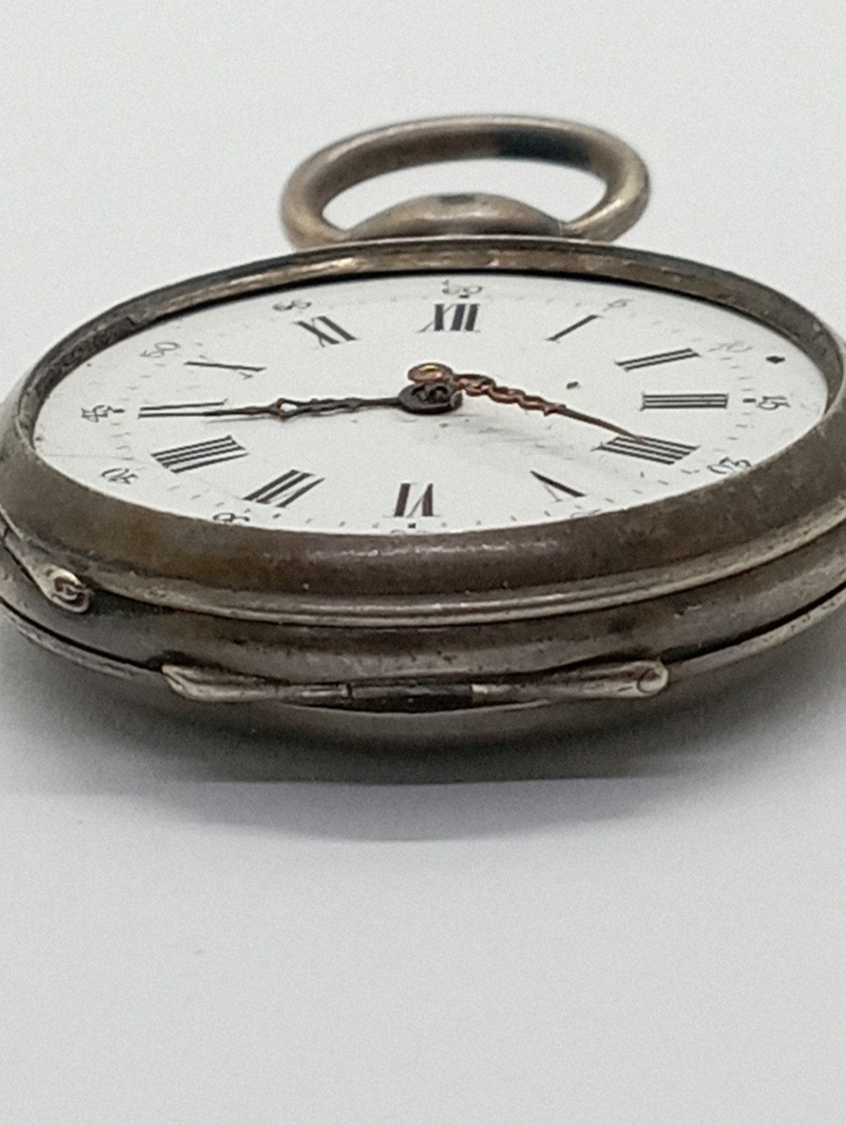 Antique Small KEY WIND SOLID SILVER POCKET WATCH … - image 3