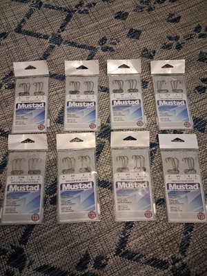 Mustad Snelled Beak Hook Size 4 Bronze 18 count (8 Pack)
