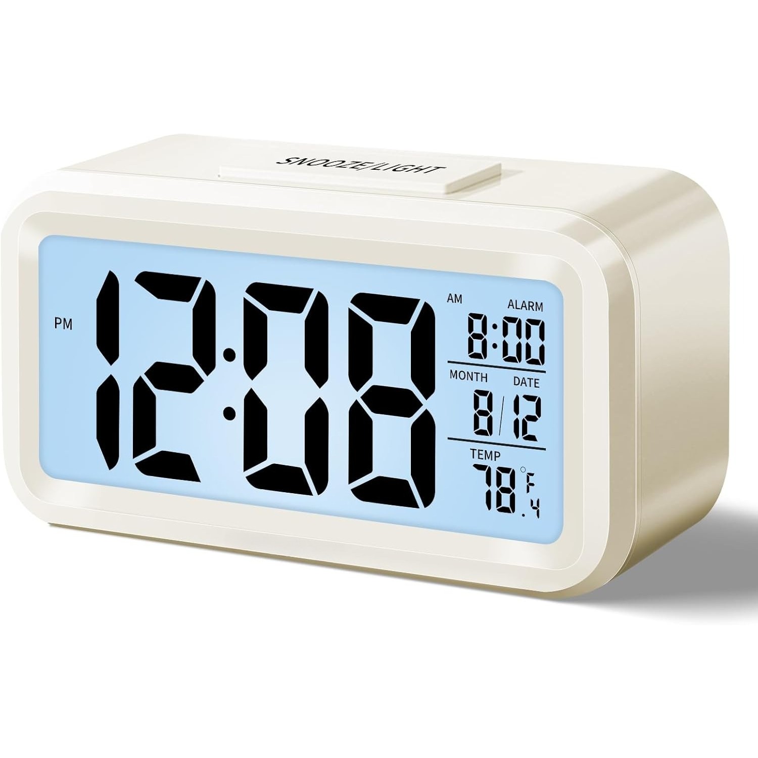 Electric Digital Alarm Clock LED Large Display Battery Backup Snooze Dual Alarm