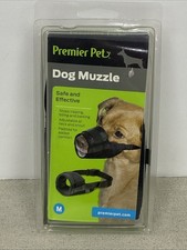 Premier Pet Safe and Effective Dog Muzzle, Black, Size M 8"-9" snout 