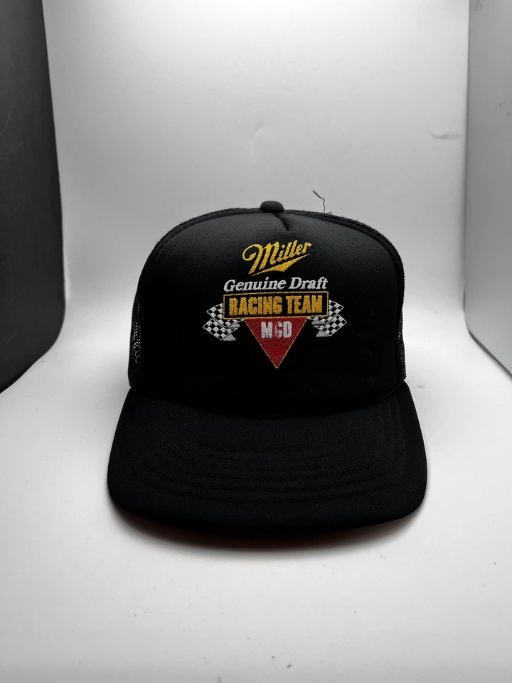 De colección Miller Genuino Draft Racing Team Gorra Gorra Snap Back Para Hombres NASCAR Camionero Foto 2 de 4