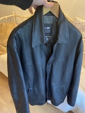 IRONSIDE MEN Black Leather Jacket Size L In Excellent Condition 