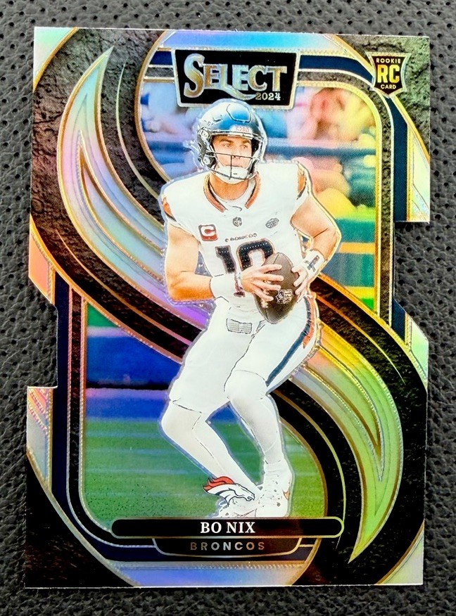 2024 Panini Select - Premier Level Bo Nix #117 Silver Prizm Die-Cut (RC)