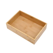 Bamboo Drawer Organizer - Kitchen Utensil Organizer Silverware Tray Cutlery H...