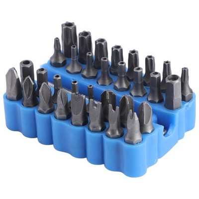 33Pcs Security Bits Set with Magnetic Extension Holder Assorted Colors Reusable
