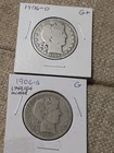 1906-O and 1906-S Silver Barber Half Dollars, Good Condition