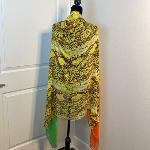 Womens Reptile Print Oversized Multi-Purpose Scarf Wrap Sheer Swim Coverup - Picture 4 of 6