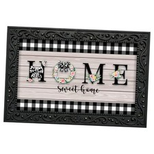 Home Sweet Home Door Mat Inserts Interchangeable Entrance Black and White