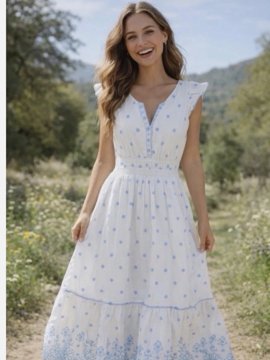 rachel zoe blue and white dress Dresses for Women for sale Elegant dress Size:S_14-16 High Slit Dress Sculpted Corset Bodice Satin