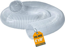4" x 10' Dust Collection Hose, 4 Inch Flexible PVC Dust Collector Hose for Table