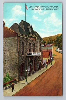 Central City CO-Colorado, Mining Town Famous Opera House, Vintage Postcard