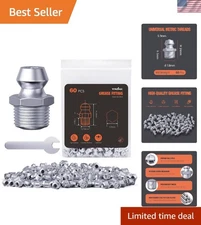M8 Zerk Grease Fittings, Metric Grease Nipples with Straight, Grease Fittings...