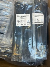 Black Cable Ties Zip Ties Nylon Wraps Thick Heavy Duty Tie 300mm X 4.8mm