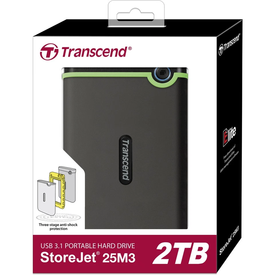 Transcend StoreJet® 25M3S Slim 2 TB  Externe Festplatte 6.35 cm (2.5 Zoll) US... - Bild 3 von 3