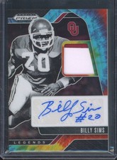 2025 Panini Prizm Draft Picks BILLY SIMS #LPABSS Tie-Dye Patch Auto /25 Oklahoma