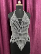 Silver Butted Chainmail Top Women's Fashion Wear and Cosplay Costume RenFaire