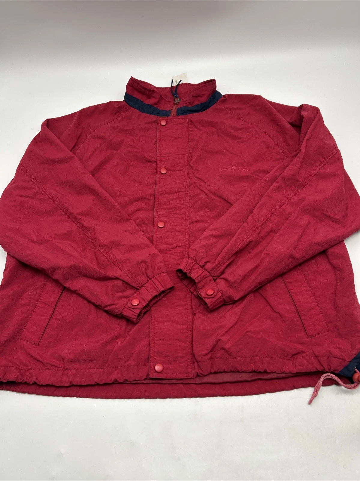 VINTAGE AMERICAN EAGLE Jacket Men’s Size XL Full ZIP Windbreaker 100% NYLON RED
