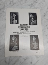 GARVIN AUTOMATIC TAPPERS WESTERN MACHINE TOOL WORKS CIRCULAR 5812 S AUG 9 1978