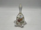 Vintage Fenton Handpainted S. Miller Iridescent Ruffled Edge Bell USA