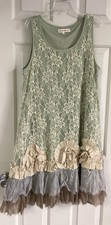 ALTARâd State Womenâs Lace, Tiered And Ruffled Sleeveless Dress Size L-VGC