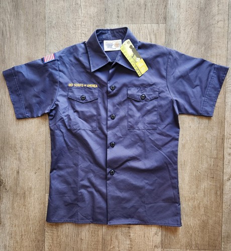 BOYS SCOUTS OF AMERICA *NEW* Shirt Youth Medium Blue Short Sleeve - Picture 1 of 5