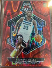 Leonard Miller 2023-24 Panini Mosaic #213 Red Seismic /299 Rookie PSA 8