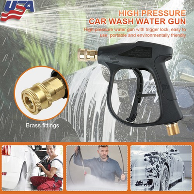 #ad 4000PSI 1 4quot; High Pressure Washer Gun 4000 PSI Car Wash Foam Spray Short Wand $13.09