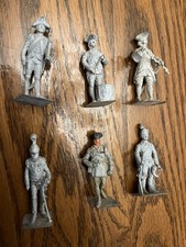 6 Metal Figurines Soldiers Generals Drummers Collectible Antique Vintage