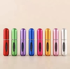 Multicolor 5ml Refillable Aluminum Pump Spray Bottles, Fine Nozzle, Leak-Proof