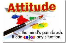 NEW SCHOOL CLASSROOM MOTIVATIONAL POSTER - Attitude is the Mind's Paintbrush