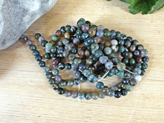 Perles en agate indienne de 8mm pour la fabrication de bracelets ronds