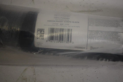 Liora Manne Sorrento Hand Woven Rugby Stripe Black Rug 24" x 36" Indoor/Outdoor - Picture 3 of 5