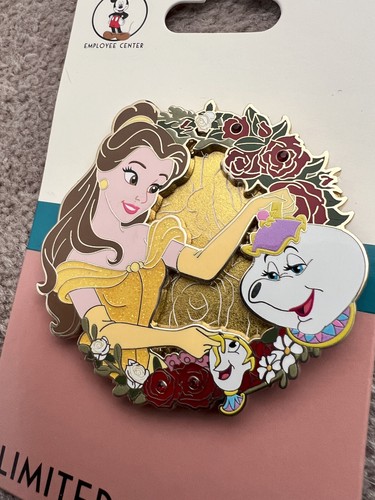 Prendedor Disney DEC Floral Princesa Corona Bella La Bella y la Bestia LE 250 NUEVO - Imagen 5 de 6