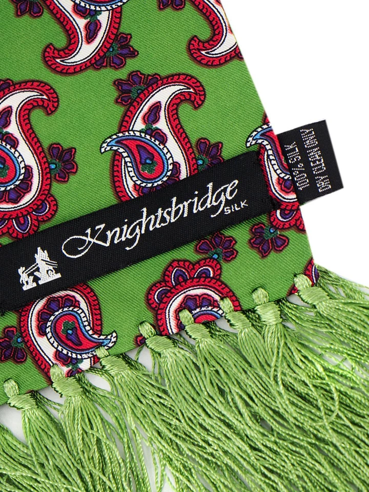 Bufanda de aviador de cachemira 100 % seda verde para hombre Foto 2 de 2