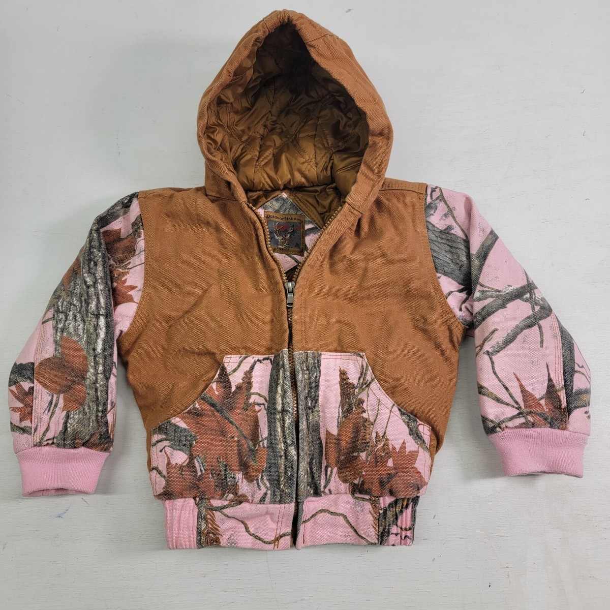 Pink Camo Brown Girls 2T Outdoor Habitat Insulated Hunting Utility Jacket  Coat