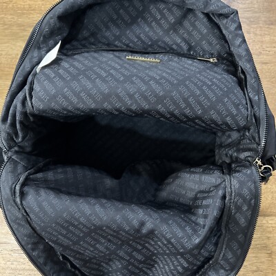 Steve Madden Backpack Large Black Logo w/ Pouch Nylon PU Top  display picture 2
