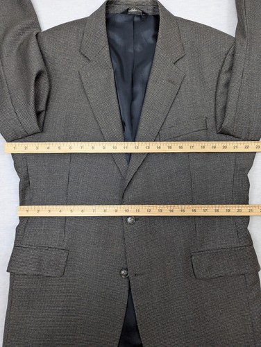 Jos A Bank Sport Coat Blazer Men 42L Brown Houndstooth Wool Suit Jacket 2 Button - Picture 12 of 15