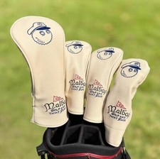 Malbon Golf Club Headcover 4pcs Beige Set Driver Fairway UT PU Leather New