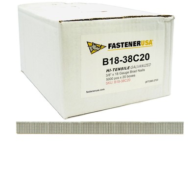 3/8'' BRAD NAILS 18GA GALV 100,000ct | B18-38C20