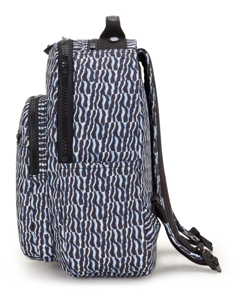 kipling Basic Print Seoul Backpack S Holiday Waves hellblau - Bild 4 von 4