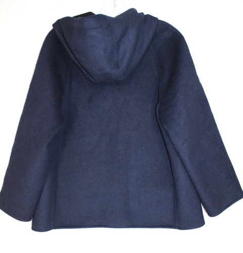 Banana Republic Navy Blue Peacoat Hooded Wool Blend Women Petite Med - Picture 2 of 6