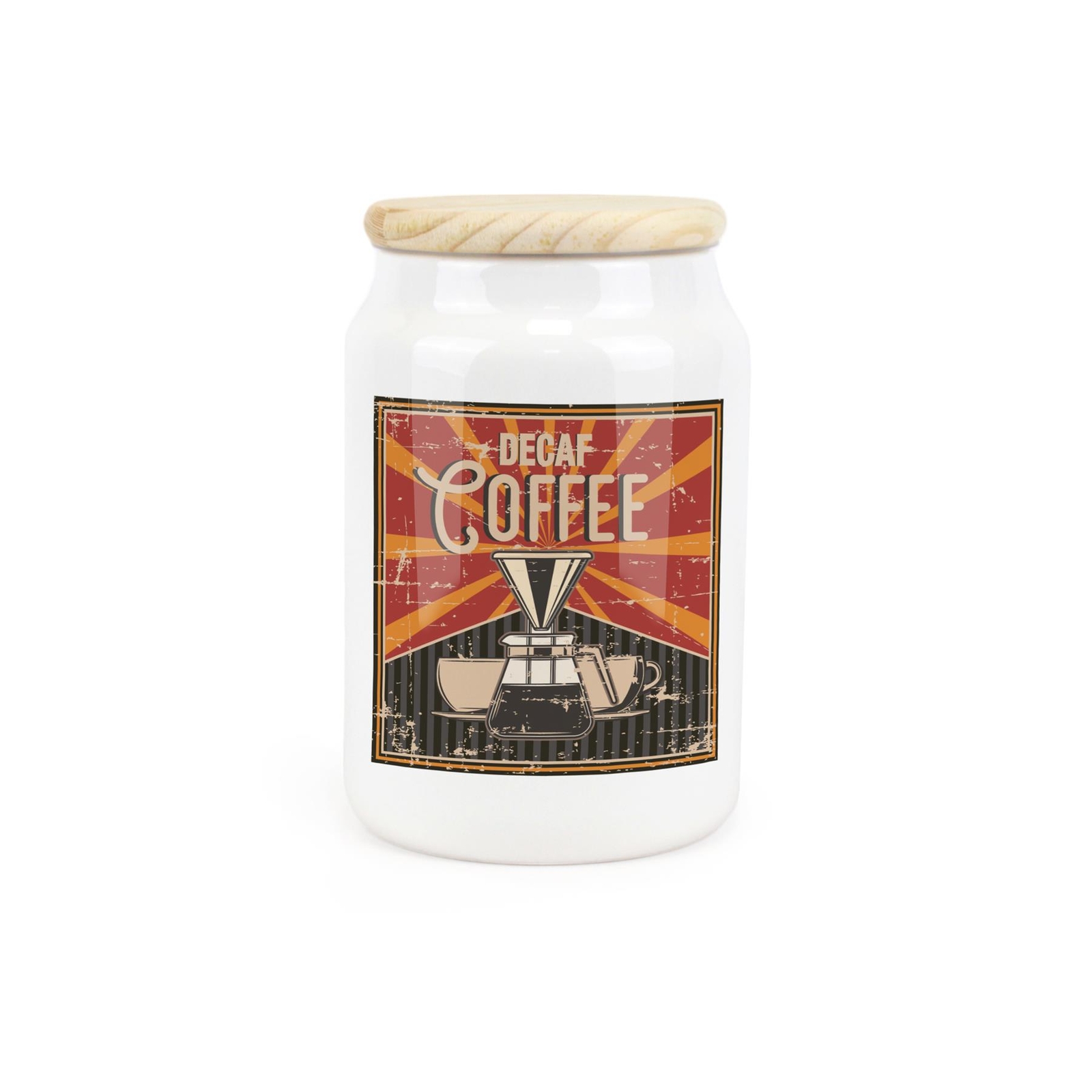 Purely Home Ceramic Tapered Retro Drinks Canister - Decaf Coffee Container