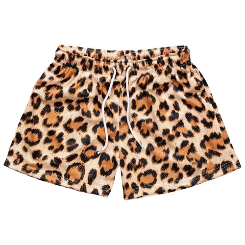 Men's Casual Graphic Shorts Leopard Print Drawstring Running Gym Lightweight ...