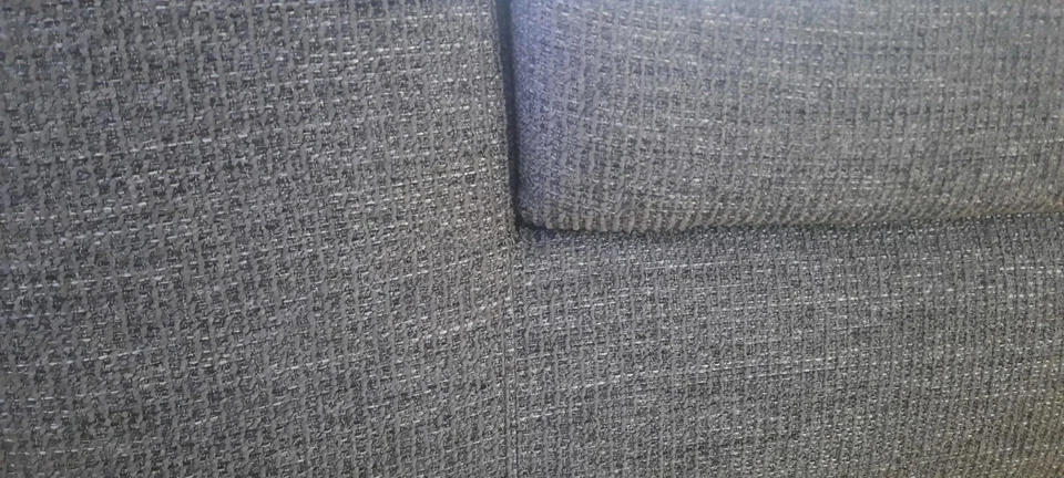 divano 3 posti poltronesofà tessuto sfoderabile grigio cuscini in piuma - Immagine 4 di 4