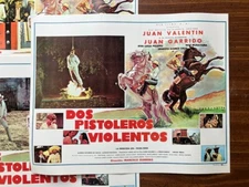 lobby cards DOS PISTOLEROS VIOLENTOS ('85) - Mexico set of ten big 14" x 11"