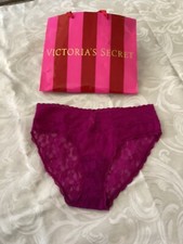Victoria  s Secret Fuchsia Lace Panties Hi Leg Brief M. NWOTS