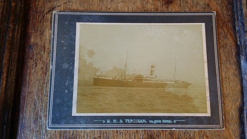 1900 ANTIQUE CABINET CARD PHOTOGRAPH RMS TUNISIAN - TITANIC RELATED INTEREST - Photo 1/5