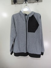 Athletic Works Hoodie Size XXL 18 Gray Black Long Sleeve Pockets Open Front Zip
