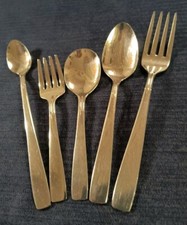 5 piece Oneida Oneidacraft Deluxe ACCENT pattern stainless infant baby youth set
